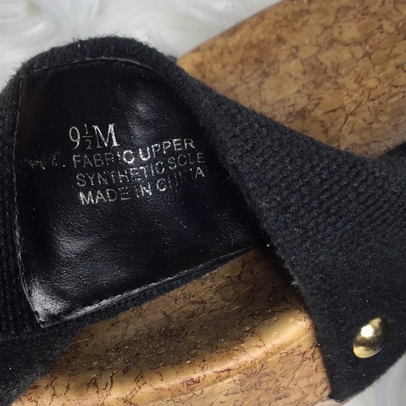 Used Abound Black Criss Cross Fabric Studded Wedges, 9.5M - Picture 10 of 15